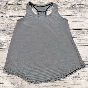 Lululemon Striped Black and White Love Tank Top With Pleated Back Size 4/6